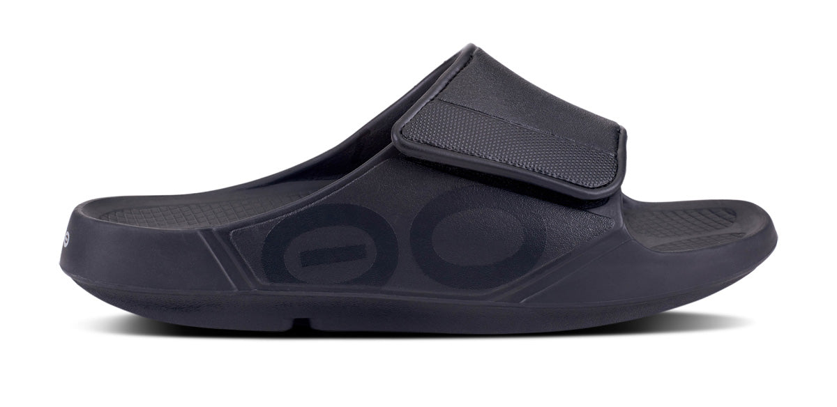 Sandalias OOFOS OOahh Deporte Flex Hombre Negros | MX1031UZ