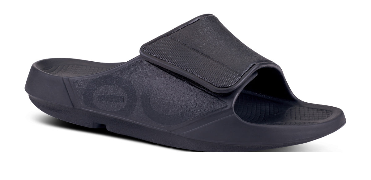 Sandalias OOFOS OOahh Deporte Flex Hombre Negros | MX1031UZ