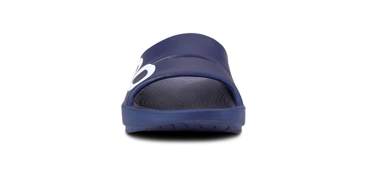 Sandalias OOFOS OOahh Deporte Hombre Azul Marino Blancos | MX1025DF