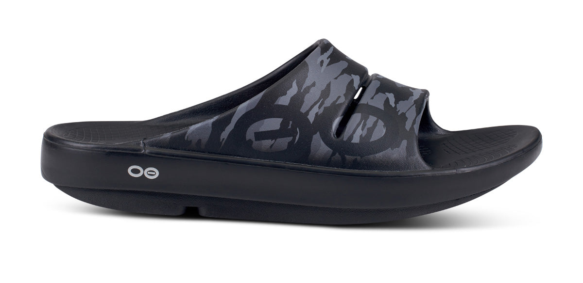 Sandalias OOFOS OOahh Deporte Hombre Negros Camuflados | MX1024FD