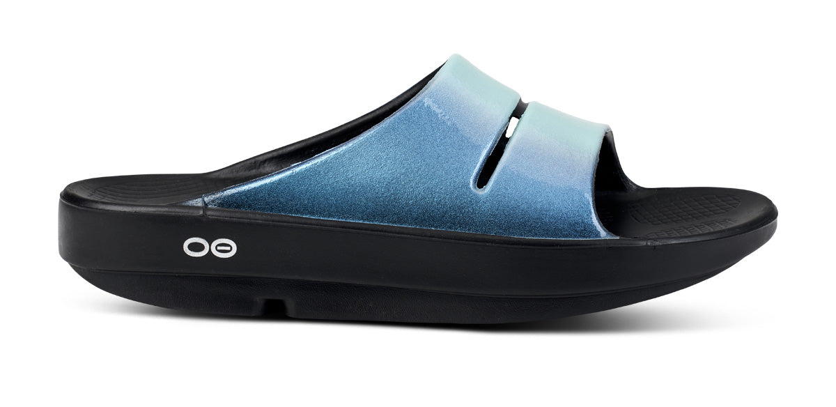 Sandalias OOFOS OOahh Luxe Mujer Negros Azules | MX1109UZ