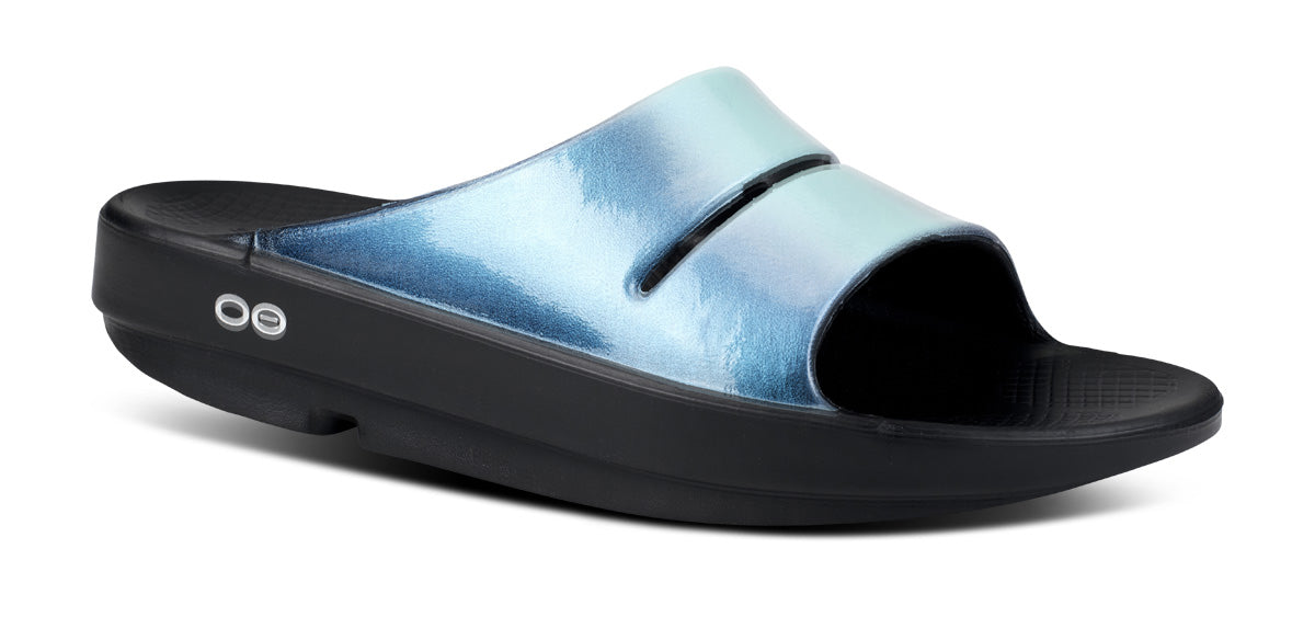 Sandalias OOFOS OOahh Luxe Mujer Negros Azules | MX1109UZ