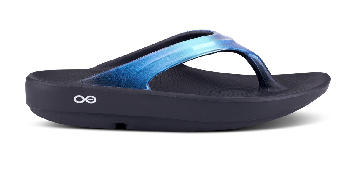 Sandalias OOFOS OOlala Luxe Mujer Negros Azules | MX1129DF