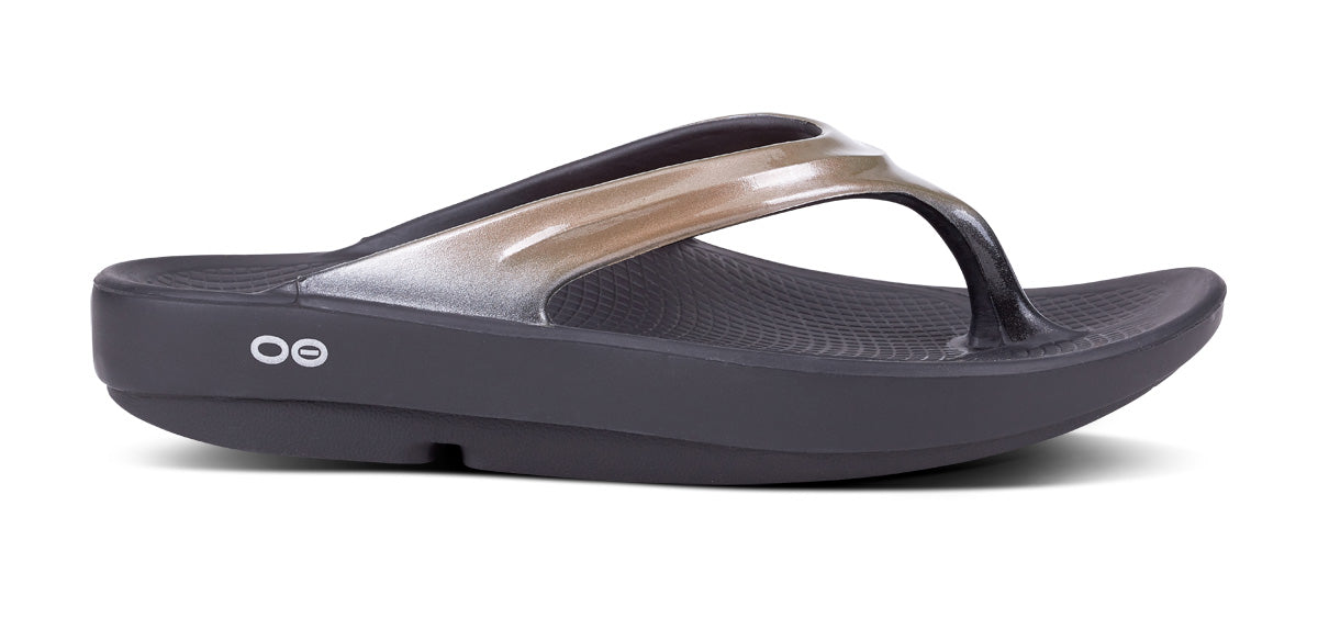 Sandalias OOFOS OOlala Luxe Mujer Negros Beige | MX1131AH