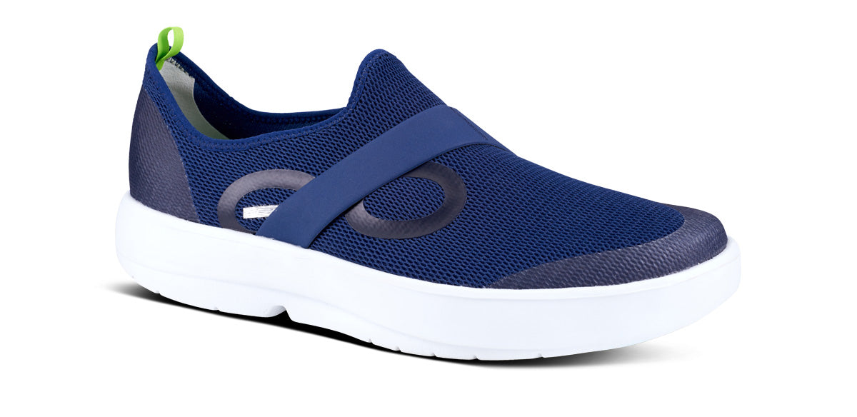 Zapatos OOFOS OOmg Low Hombre Blancos Azul Marino | MX1014BE