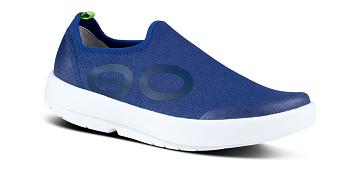 Zapatos OOFOS OOmg eeZee Low Hombre Blancos Azul Marino | MX1006YX